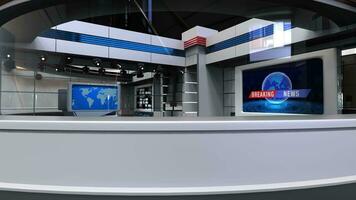 3D Virtual TV Studio News, Backdrop For TV Shows .TV On Wall.3D Virtual News Studio Background,3d illustration video