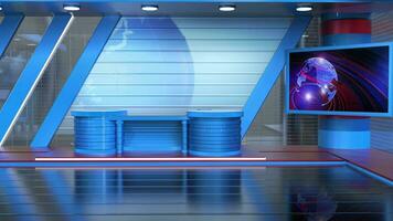 3D Virtual TV Studio News, Backdrop For TV Shows .TV On Wall.3D Virtual News Studio Background,3d illustration video