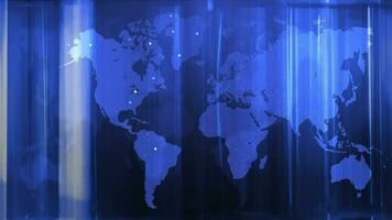 Digital Welt Karte Nachrichten Studio Hintergrund video