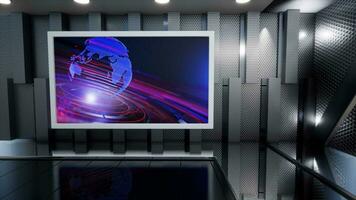 3D Virtual TV Studio News, Backdrop For TV Shows .TV On Wall.3D Virtual News Studio Background,3d illustration video