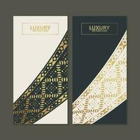 elegant gold pattern card design vector