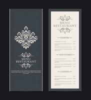 Menu Layout with ornamental Elements vector