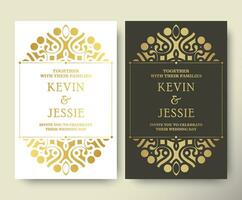 Elegant wedding invitation with pattern motif vector