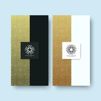 elegant gold pattern card design vector