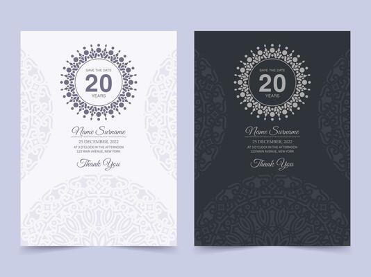 ornament pattern style elegant birthday invitation