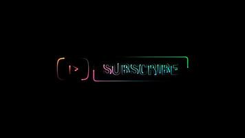 Subscribe glow colorful neon laser text animation video
