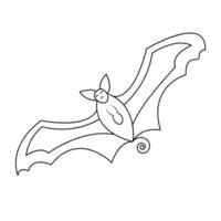 Continuous one line  bat drawing vector art illustration