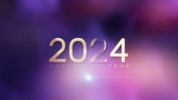 2024 Happy New year golden text light motion effect video