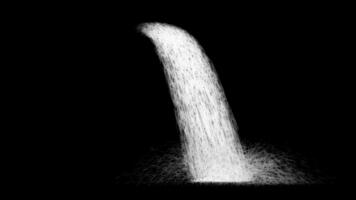 Waterfall effect pure white of water on the black screen video