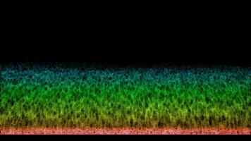 Tsunami wave effect rainbow water large size shoots up into the air and reduce level on the black screen video