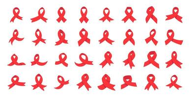 red cross ribbon World Aids Day awareness campaign sign prevention of communicable diseases vector