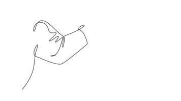 Animated self drawing of continuous line draw hand of two businessmen gesture handshaking his business partner. Great teamwork. Business deal or cooperation concept. Full length one line animation video