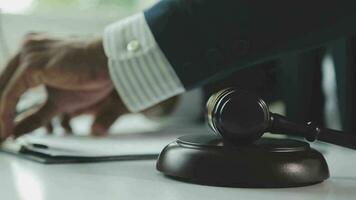 Customer service good cooperation, Consultation between a Businessman and Male lawyer or judge consult having team meeting with client, Law and Legal services concept. video