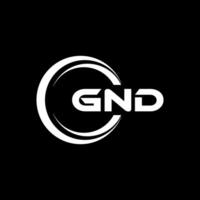 GND Logo Design, Inspiration for a Unique Identity. Modern Elegance and Creative Design. Watermark Your Success with the Striking this Logo. vector