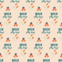 Seamless pattern Christmas, new year, holidays and bells vector