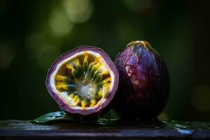 Passionfruit tropical food. Generate Ai photo