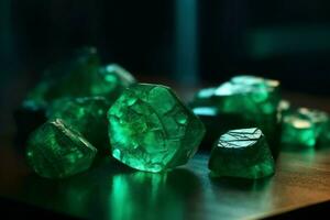 Emerald clowing stones. Generate Ai photo