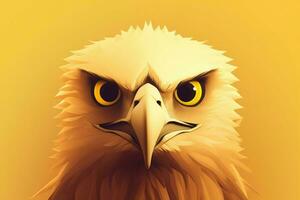 águila pájaro retrato amarillo. generar ai foto