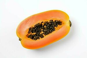 Slice ripe papaya cut. Generate Ai photo