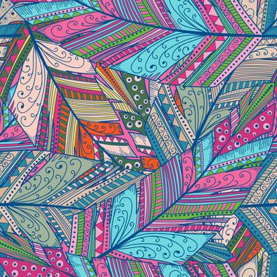 Abstract feather seamless pattern background