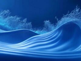 Splash blue flowing wave, Generative AI Illustration. photo