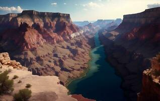 A Beautiful view of grand canyon , Generative AI Illustration. photo