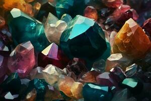 Colorful gemstones. Generate Ai photo