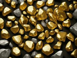 A shine gold stones, Generative AI Illustration. photo