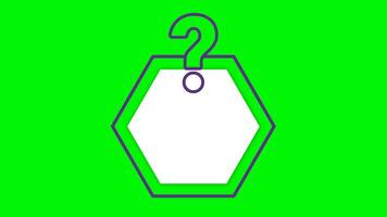 4k animation of Question Template, Blank Space on Green Screen, Chroma Key. Perfect for question design, question frame, etc. video