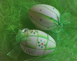 Pascua de Resurrección huevo verde foto