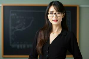 Female asian teacher. Generate Ai photo