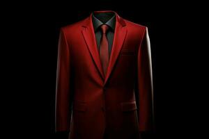 Elegant men red suit people. Generate Ai photo