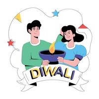 Trendy Diwali Event vector