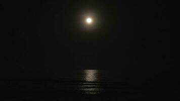 Moon and sea at dark night video