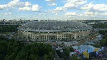 Reconstruction of Moscow Luzhniki Stadium, aerial view video