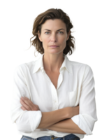 Serious expression woman isolated png