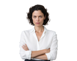 Serious expression woman isolated png