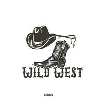 occidental t camisa. Arizona rodeo vaquero caos Clásico mano dibujado ilustración t camisa diseño. Clásico sombrero y bota ilustración, vestir, t camisa, pegatina foto
