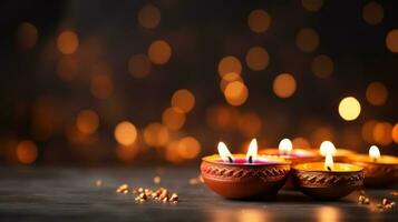 Diwali holiday background with candle photo