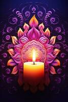 Diwali holiday background with candle photo