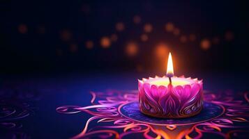 Diwali holiday background with candle photo