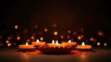 Diwali holiday background with candle photo