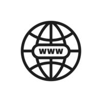 Url icon. Website icon. Internet address icon. Internet symbol. Globe sign. vector