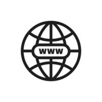 Url icon. Website icon. Internet address icon. Internet symbol. Globe sign. vector