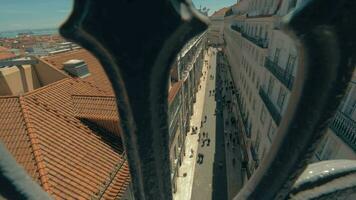 Lisbon view from Santa Justa Lift, Portugal video