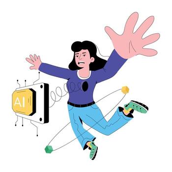 Trendy AI Processor vector