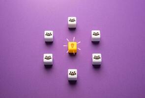 Confirmation of idea by groups of independent experts. Brainstorm. In pursuit of the best idea. Competing between teams. Get ahead of everyone else. Discipline, leadership skills. photo