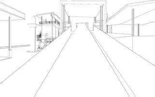 3d ilustración de industrial edificio vector