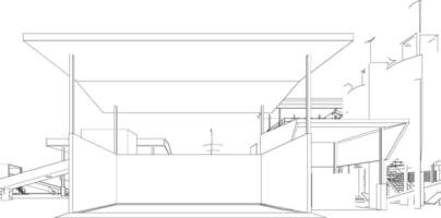 3d ilustración de industrial edificio vector