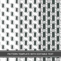 Abstract seamless pattern background set with editable text vector